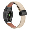 Correa de reloj de cuero de microfibra de 20 mm con hebilla magnética fina para Garmin Venu 2 Plus (color albaricoque crema)
