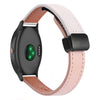 Correa de reloj de cuero de microfibra de 20 mm con hebilla magnética fina para Garmin Vivoactive 3 Music (rosa y albaricoque)