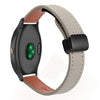 Correa de reloj de cuero de microfibra de 20 mm con hebilla magnética fina para Garmin Vivoactive 3 Music (gris elefante de becerro)