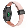 Correa de reloj de cuero de microfibra de 20 mm con hebilla magnética fina para Garmin Vivoactive 3 Music (rosa Sakura)