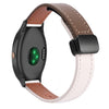 Correa de reloj de cuero de microfibra de 20 mm con hebilla magnética fina para Garmin Vivoactive 3 Music (albaricoque y caramelo macchiato)