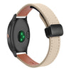 Correa de reloj de cuero de microfibra de 20 mm con hebilla magnética fina para Garmin Vivoactive 3 Music (color albaricoque crema)