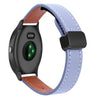 Correa de reloj de cuero de microfibra de 20 mm con hebilla magnética fina para Garmin Vivoactive 3 (lavanda)