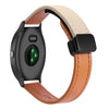 Correa de reloj de cuero de microfibra de 20 mm con hebilla magnética fina para Garmin Vivoactive 3 (naranja Aima + albaricoque crema)