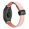 Correa de reloj de cuero de microfibra de 20 mm con hebilla magnética fina para Garmin Vivoactive 3 (rosa Sakura)