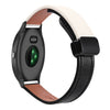 Correa de reloj de cuero de microfibra de 20 mm con hebilla magnética fina para Garmin Vivoactive 3 (negro y albaricoque)