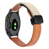 Correa de reloj de cuero de microfibra de 20 mm con hebilla magnética fina para Garmin Forerunner 55 (naranja Aima y albaricoque crema)
