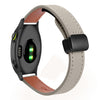Correa de reloj de cuero de microfibra de 20 mm con hebilla magnética fina para Garmin Forerunner 55 (gris elefante de becerro)
