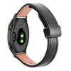 Para Garmin Forerunner 55 Correa de reloj de cuero de microfibra de 20 mm con hebilla magnética delgada (negro)