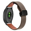 Correa de reloj de cuero de microfibra de 20 mm con hebilla magnética fina para Garmin Forerunner 158 (caramelo macchiato)