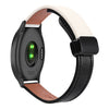 Correa de reloj de cuero de microfibra de 20 mm con hebilla magnética fina para Garmin Forerunner 158 (negro y albaricoque)