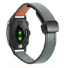 Correa de reloj de cuero de microfibra de 20 mm con hebilla magnética fina para Garmin Forerunner 245 Music (verde aguacate)