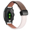 Correa de reloj de cuero de microfibra de 20 mm con hebilla magnética fina para Garmin Forerunner 245 Music (albaricoque y caramelo macchiato)