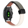 Correa de reloj de cuero de microfibra de 20 mm con hebilla magnética fina para Garmin Forerunner 245 Music (verde albaricoque y aguacate)