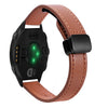 Correa de reloj de cuero de microfibra de 20 mm con hebilla magnética fina para Garmin Forerunner 645 (marrón moca)