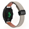 Correa de reloj de cuero de microfibra de 20 mm con hebilla magnética fina para Garmin Forerunner 645 (gris elefante de becerro)