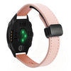 Correa de reloj de cuero de microfibra de 20 mm con hebilla magnética fina para Garmin Forerunner 645 (rosa Sakura)