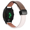 Correa de reloj de cuero de microfibra de 20 mm con hebilla magnética fina para Garmin Forerunner 645 (albaricoque y caramelo macchiato)