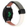 Correa de reloj de cuero de microfibra de 20 mm con hebilla magnética fina para Garmin Forerunner 645 (verde albaricoque y aguacate)