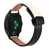 Correa de reloj de cuero de microfibra de 20 mm con hebilla magnética fina para Garmin Forerunner 645 (negro y albaricoque)