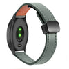 Correa de reloj de cuero de microfibra con hebilla magnética delgada de 20 mm para Garmin Vivomove (verde aguacate)