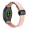 Correa de reloj de cuero de microfibra con hebilla magnética delgada de 20 mm para Garmin Vivomove (rosa Sakura)