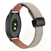 Correa de reloj de cuero de microfibra de 20 mm con hebilla magnética delgada para Garmin Vivomove Style (gris elefante de becerro)