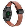 Correa de reloj de cuero de microfibra de 20 mm con hebilla magnética fina para Garmin Vivomove HR Sport (marrón moca)
