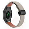 Correa de reloj de cuero de microfibra de 20 mm con hebilla magnética fina para Garmin Vivomove HR Sport (gris elefante de becerro)