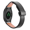 Correa de reloj de cuero de microfibra de 20 mm con hebilla magnética fina para Garmin Vivomove HR Sport (negra)