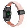 Para Garmin Vivomove HR Sport Correa de reloj de cuero de microfibra de 20 mm con hebilla magnética delgada (rosa Sakura)