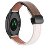 Correa de reloj de cuero de microfibra de 20 mm con hebilla magnética fina para Garmin Vivomove HR Sport (albaricoque y caramelo macchiato)