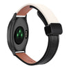 Correa de reloj de cuero de microfibra de 20 mm con hebilla magnética fina para Garmin Vivomove HR Sport (negro y albaricoque)