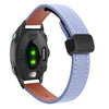 Correa de reloj de cuero de microfibra de 20 mm con hebilla magnética fina para Garmin Forerunner 245 (lavanda)