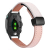 Correa de reloj de cuero de microfibra de 20 mm con hebilla magnética fina para Garmin Forerunner 245 (rosa y albaricoque)
