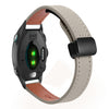 Correa de reloj de cuero de microfibra de 20 mm con hebilla magnética fina para Garmin Forerunner 245 (gris elefante de becerro)