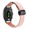 Correa de reloj de cuero de microfibra de 20 mm con hebilla magnética fina para Garmin Forerunner 245 (rosa Sakura)