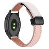 Correa de reloj de cuero de microfibra de 20 mm con hebilla magnética fina para Garmin Vivomove 3 (rosa y albaricoque)