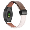 Correa de reloj de cuero de microfibra de 20 mm con hebilla magnética fina para Garmin Vivomove 3 (albaricoque y caramelo macchiato)