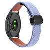 Correa de reloj de cuero de microfibra con hebilla magnética de 20 mm para Garmin Venu Slim (lavanda)