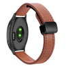 Correa de reloj de cuero de microfibra con hebilla magnética de 20 mm para Garmin Venu Slim (marrón moca)