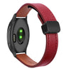 Correa de reloj de cuero de microfibra con hebilla magnética de 20 mm para Garmin Venu Slim (rojo vino)