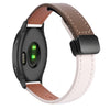 Correa de reloj de cuero de microfibra con hebilla magnética de 20 mm para Garmin Venu Slim (albaricoque y caramelo macchiato)