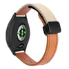 Correa de reloj de cuero de microfibra con hebilla magnética fina de 18 mm para Garmin Venu 3S (naranja Aima + albaricoque crema)