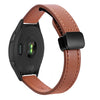 Correa de reloj de cuero de microfibra con hebilla magnética fina de 18 mm para Garmin Forerunner 265S (marrón moca)