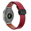 Correa de reloj de cuero de microfibra con hebilla magnética fina de 18 mm para Garmin Forerunner 255S (rojo vino)