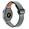 Correa de reloj de cuero de microfibra con hebilla magnética fina de 18 mm para Garmin Forerunner 255S (verde aguacate)