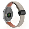 Correa de reloj de cuero de microfibra con hebilla magnética fina de 18 mm para Garmin Forerunner 255S (gris elefante de becerro)