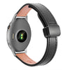 Correa de reloj de cuero de microfibra con hebilla magnética fina de 18 mm para Garmin Forerunner 255S (negra)