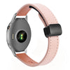 Correa de reloj de cuero de microfibra con hebilla magnética fina de 18 mm para Garmin Forerunner 255S (rosa Sakura)